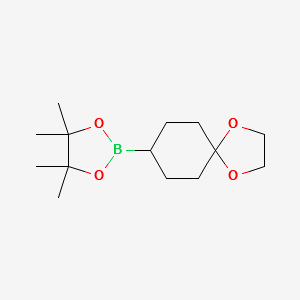 1,4-Dioxaspiro[4.5]decane,8-(4,4,5,5-tetramethyl-1,3,2-dioxaborolan-2-yl)- structure, CAS 1106871-37-7