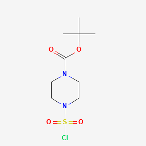 tert-butyl4-(chlorosulfonyl)piperazine-1-carboxylate structure, CAS 162046-65-3