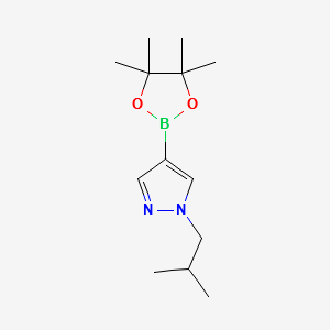 1H-Pyrazole,1-(2-methylpropyl)-4-(4,4,5,5-tetramethyl-1,3,2-dioxaborolan-2-yl)- structure, CAS 827614-66-4
