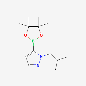 1H-Pyrazole,1-(2-methylpropyl)-5-(4,4,5,5-tetramethyl-1,3,2-dioxaborolan-2-yl)- structure, CAS 847818-75-1