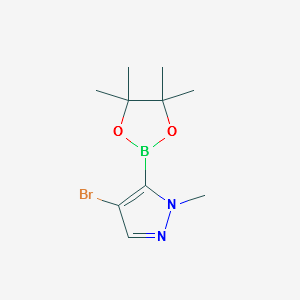 1H-Pyrazole,4-bromo-1-methyl-5-(4,4,5,5-tetramethyl-1,3,2-dioxaborolan-2-yl)- structure, CAS 942070-88-4