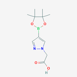 1H-Pyrazole-1-aceticacid,4-(4,4,5,5-tetramethyl-1,3,2-dioxaborolan-2-yl)- structure, CAS 1083326-41-3