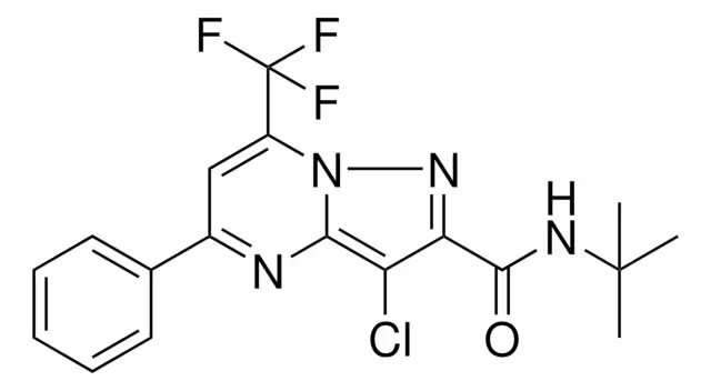 2-(tert-Butyl)-7-piperazino-5-(trifluoromethyl)pyrazolo[1,5-a]pyrimidine structure, CAS 516494-46-5