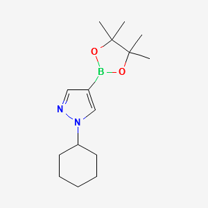 1H-Pyrazole,1-cyclohexyl-4-(4,4,5,5-tetramethyl-1,3,2-dioxaborolan-2-yl)- structure, CAS 1175275-00-9