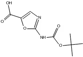 2-tert-butoxycarbonylamino-oxazole-5-carboxylicacid structure, CAS 903094-60-0