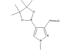 1H-Pyrazole-3-carboxaldehyde,1-methyl-4-(4,4,5,5-tetramethyl-1,3,2-dioxaborolan-2-yl)- structure, CAS 887475-64-1