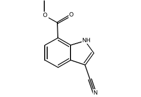 methyl3-cyano-1H-indole-7-carboxylate structure, CAS 443144-24-9