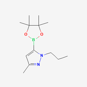 1H-Pyrazole,3-methyl-1-propyl-5-(4,4,5,5-tetramethyl-1,3,2-dioxaborolan-2-yl)- structure, CAS 847818-80-8