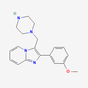 6-Bromo-2-(3,4-dimethoxyphenyl)-3-(piperazin-1-ylmethyl)imidazo[1,2-a]pyridine structure, CAS 727977-40-4