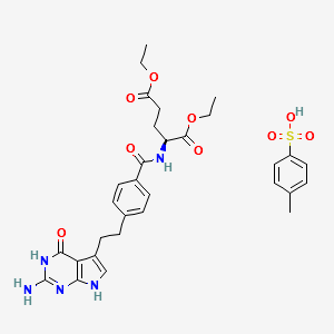 N-[4-[2-(2-amino-4,7-dihydro-4-oxo-3H-pyrrolo[2,3-d]pyrimidin-5-yl)ethyl]benzoyl]L-glutamicacid,1,5-diethylester,4-methylbenzenesulfonate(1:1) structure, CAS 165049-28-5