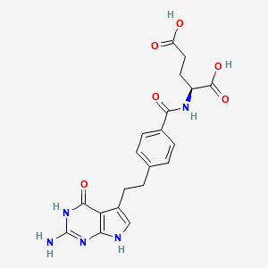 N-[4-[2-(2-amino-4,7-dihydro-4-oxo-3H-pyrrolo[2,3-d]pyrimidin-5-yl)ethyl]benzoyl]L-Glutamicacid structure, CAS 137281-23-3