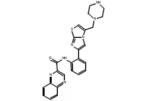 6-(3-Nitrophenyl)-5-piperazin-1-ylmethyl-imidazo-[2,1-b]thiazole structure, CAS 727975-62-4