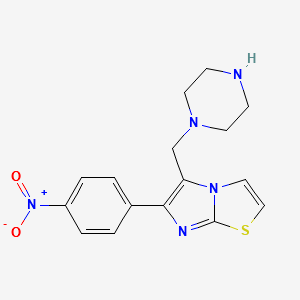 6-(4-Nitrophenyl)-5-piperazin-1-ylmethyl-imidazo-[2,1-b]thiazole structure, CAS 727975-61-3