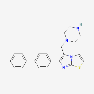 6-Biphenyl-4-yl-5-piperazin-1-ylmethylimidazo-[2,1-b]thiazole structure, CAS 727975-68-0