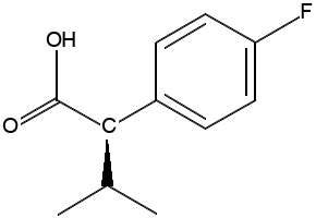 (S)-2-(4-FLUOROPHENYL)3-METHYLBUTYRICACID structure, CAS 110311-45-0