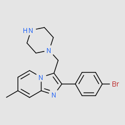 2-(4-Bromo-phenyl)-7-methyl-3-piperazin-1-ylmethyl-imidazo[1,2-a]pyridine structure, CAS 727975-58-8