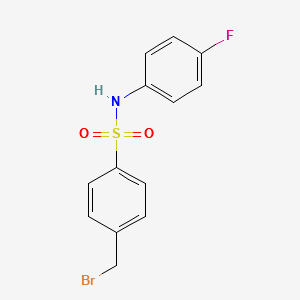{[4-(Bromomethyl)phenyl]sulfonyl}(4-fluorophenyl)amine structure, CAS 260969-08-2