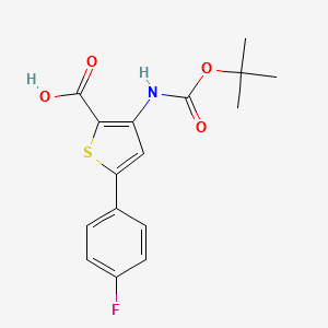 3-tert-Butoxycarbonylamino-5-(4-fluorophenyl)thiophene-2-carboxylicacid structure, CAS 688763-39-5