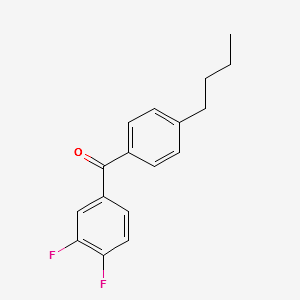 4-(1-Butyl)-3',4'-difluorobenzophenone structure, CAS 845781-04-6