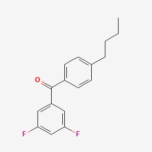 4-(1-Butyl)-3',5'-difluorobenzophenone structure, CAS 844885-13-8