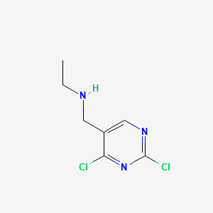 (2,4-Dichloro-pyrimidin-5-ylmethyl)-ethyl-amine structure, CAS 1289386-18-0