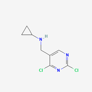 "Cyclopropyl-(2,4-dichloro-pyrimidin-5-ylmethyl)-amine " structure, CAS 1289388-21-1
