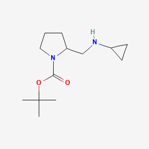 2-Cyclopropylaminomethyl-pyrrolidine-1-carboxylicacidtert-butylester structure, CAS 1289387-44-5