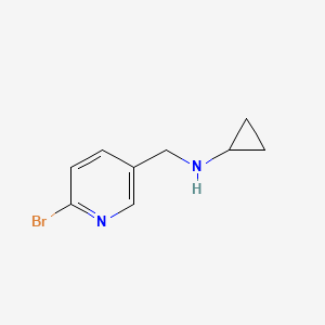 (6-Bromo-pyridin-3-ylmethyl)-cyclopropyl-amine structure, CAS 1289387-50-3