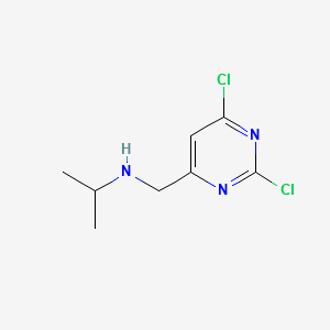 (2,6-Dichloro-pyrimidin-4-ylmethyl)-isopropyl-amine structure, CAS 1289385-44-9