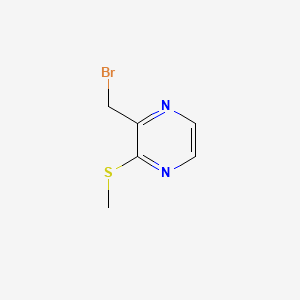 2-Bromomethyl-3-methylsulfanyl-pyrazine structure, CAS 1289385-55-2