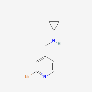 (2-Bromo-pyridin-4-ylmethyl)-cyclopropyl-amine structure, CAS 1289386-62-4