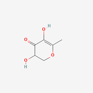 2,3-Dihydro-3,5-dihydroxy-6-methyl-4(H)-pyran-4-one structure, CAS 28564-83-2