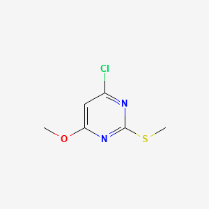 4-Chloro-6-methoxy-2-methylsulfanyl-pyrimidine structure, CAS 89466-42-2