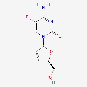 2(1H)-Pyrimidinone,4-amino-1-[(2S,5R)-2,5-dihydro-5-(hydroxymethyl)-2-furanyl]-5-fluoro structure, CAS 181785-84-2