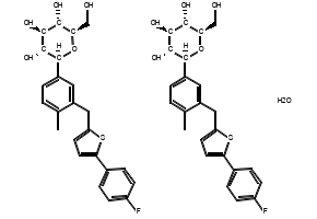 Canagliflozin Hemihydrate structure, CAS 928672-86-0
