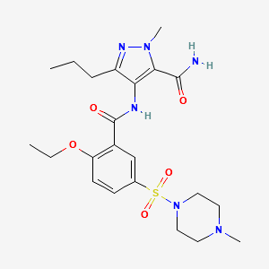 4-[2-Ethoxy-5-(4-methyl-1-piperazinylsulfonyl)benzamido]-1-3-propyl-1H-pyrazole-5-carboxamide structure, CAS 200575-15-1