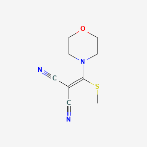 (METHYLTHIO)(MORPHOLIN-4-YL)METHYLENE]MALONONITRILE structure, CAS 55883-90-4