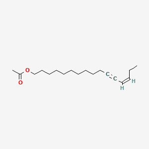 Acetic acid (Z)-13-hexadecene-11-yne-1-yl ester structure, CAS 78617-58-0
