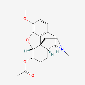 (5alpha,6alpha)-4,5-epoxy-3-methoxy-17-methylmorphinan-6-yl acetate structure, CAS 3861-72-1