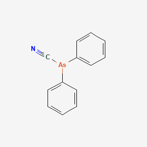 diphenylarsinecarbonitrile structure, CAS 23525-22-6