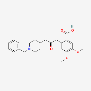 2-(3-(1-Benzylpiperidin-4-yl)-2-oxopropyl)-4,5-diMethoxybenzoic Acid (Donepezil IMpurity) structure, CAS 197010-25-6