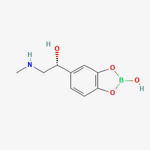 (R)-2-hydroxy-alpha-[(methylamino)methyl]-1,3,2-benzodioxaborole-5-methanol structure, CAS 5579-16-8