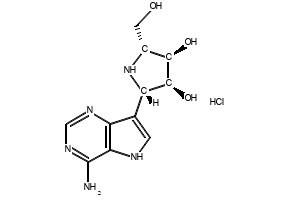 3,4-Pyrrolidinediol, 2-(4-amino-5H-pyrrolo3,2-dpyrimidin-7-yl)-5-(hydroxymethyl)-, monohydrochloride, BCX4430 structure, CAS 222631-44-9