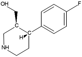 (3S,4R)-(-)-4-(4'-FLUOROPHENYL)3-HYDROXYMETHYL)-PIPERIDINE structure, CAS 125224-43-3