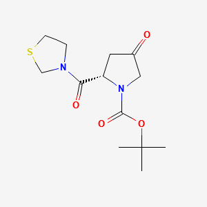 (2S)-4-Oxo-2-(3-thiazolidinylcarbonyl)-1-pyrrolidinecarboxylic acid tert-butyl ester structure, CAS 401564-36-1