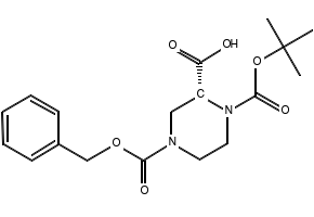 (R)-N-1-Boc-N-4-Cbz-2-piperazine carboxylic acid structure, CAS 138775-02-7