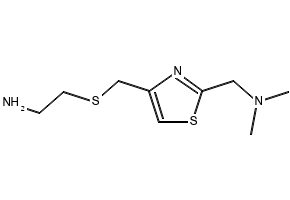 2-(Dimethylaminomethyl)-4-(2-aminoethylthiomethyl)thiazole structure, CAS 78441-62-0