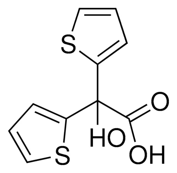 2-HYDROXY-2,2-BIS(2-THIENYL) ACETIC ACID structure, CAS 4746-63-8