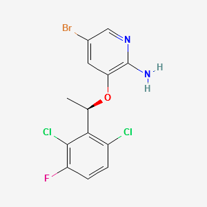 (R)-5-bromo-3-(1-(2,6-dichloro-3-fluorophenyl)ethoxy)pyridin-2-amine structure, CAS 877399-00-3