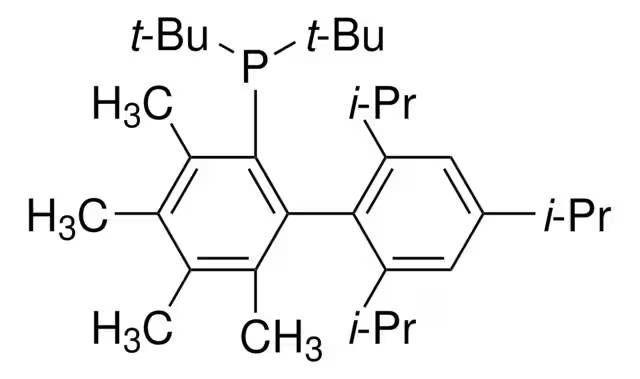 2-(Di-tert-butylphosphino)-3,4,5,6-tetramethyl-2',4',6'-triisopropyl-1,1'-biphenyl structure, CAS 857356-94-6